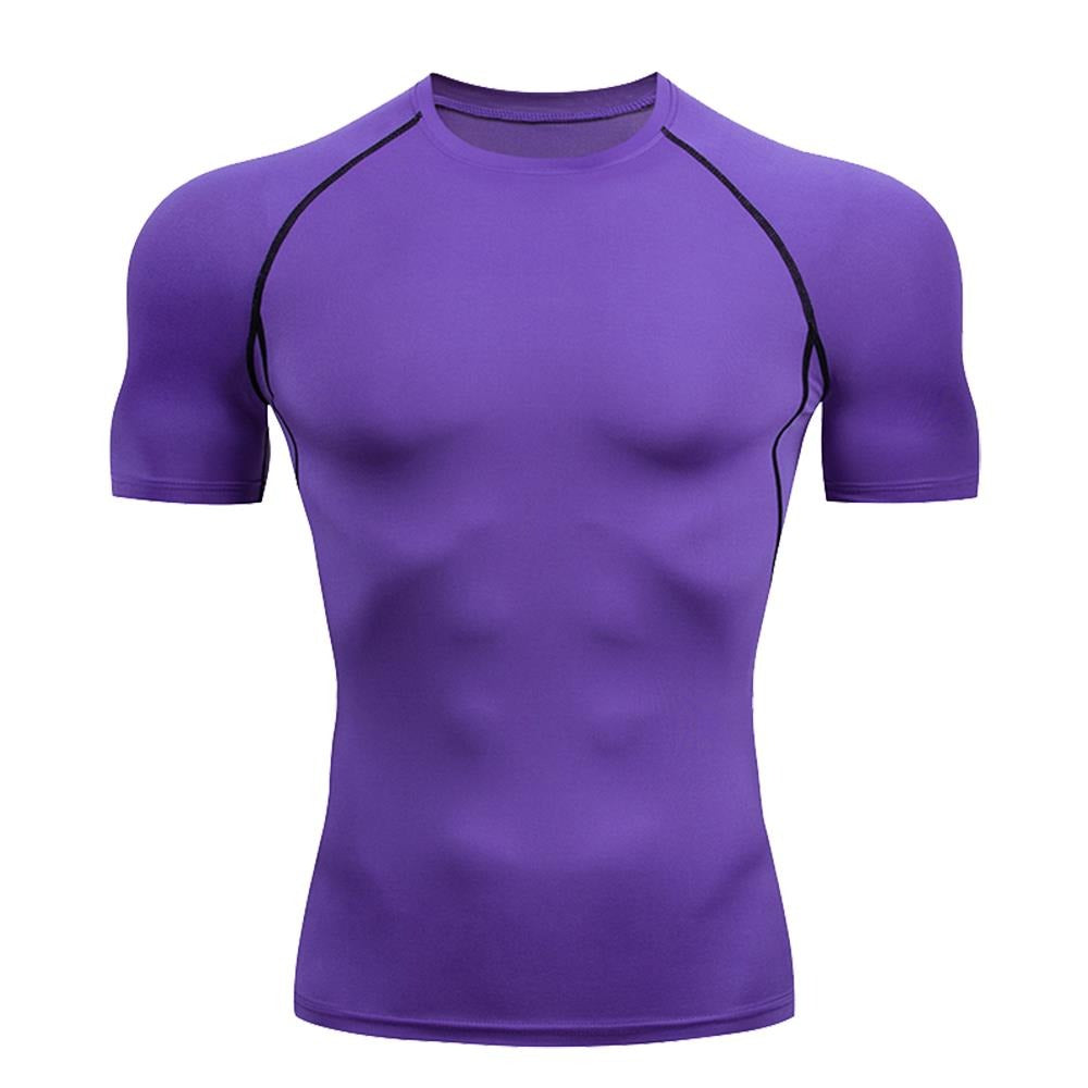 Camiseta de manga corta para hombre, camisetas de ajuste seco para gimnasio y Fitness.