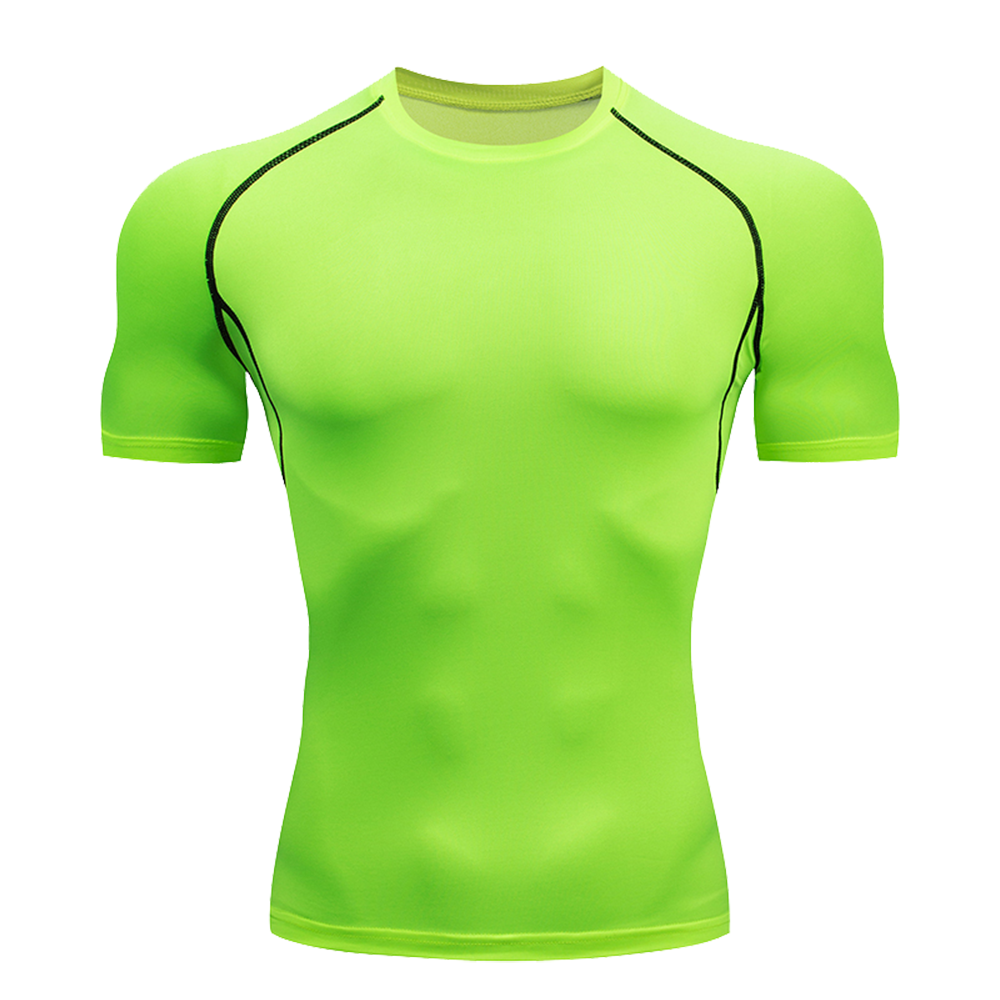 Camiseta de manga corta para hombre, camisetas de ajuste seco para gimnasio y Fitness.