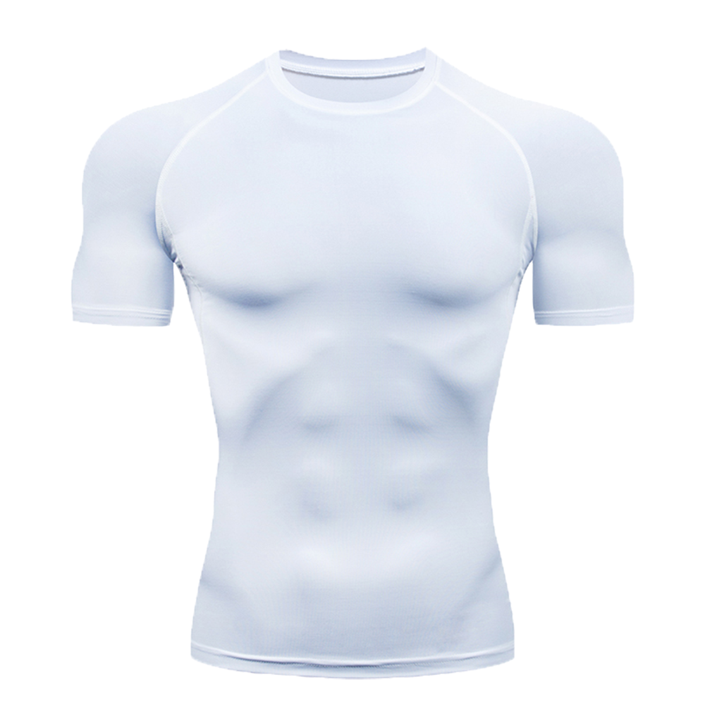 Camiseta de manga corta para hombre, camisetas de ajuste seco para gimnasio y Fitness.