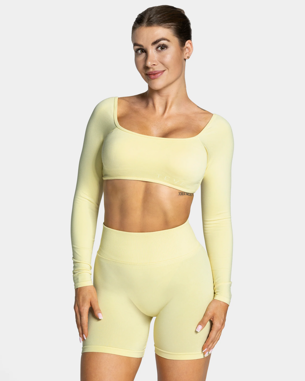 Camiseta de manga larga Backless Amarillo