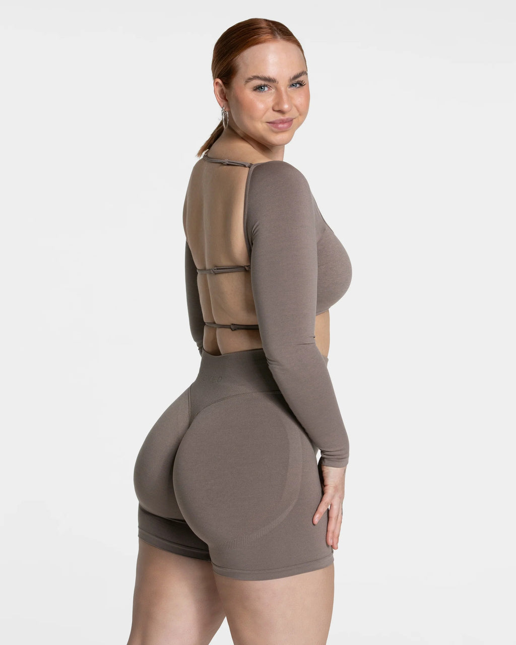 Camiseta de manga larga Backless Moca