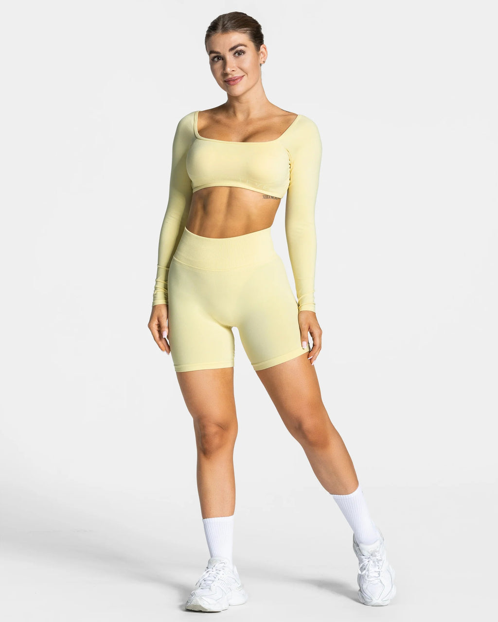 Camiseta de manga larga Backless Amarillo