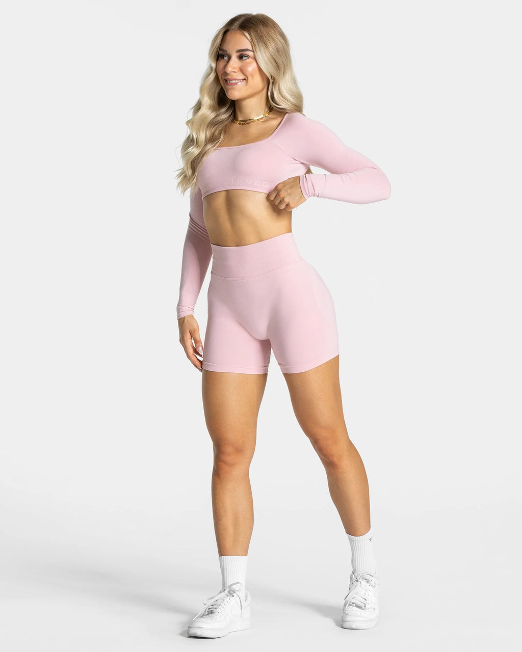 Camiseta de manga larga Backless Rosa