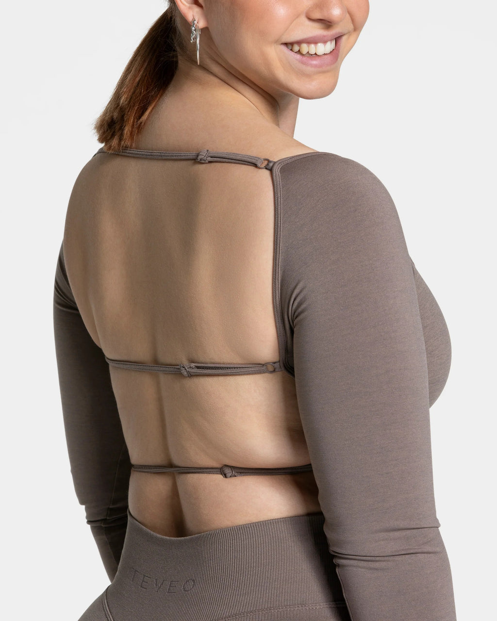 Camiseta de manga larga Backless Moca