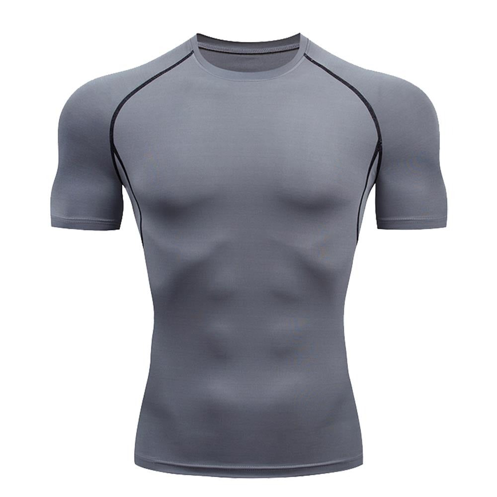 Camiseta de manga corta para hombre, camisetas de ajuste seco para gimnasio y Fitness.