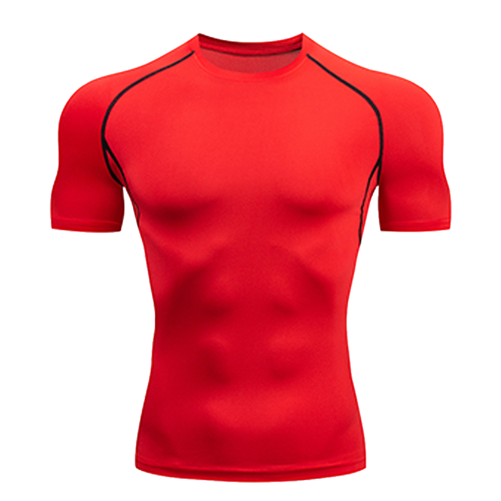 Camiseta de manga corta para hombre, camisetas de ajuste seco para gimnasio y Fitness.