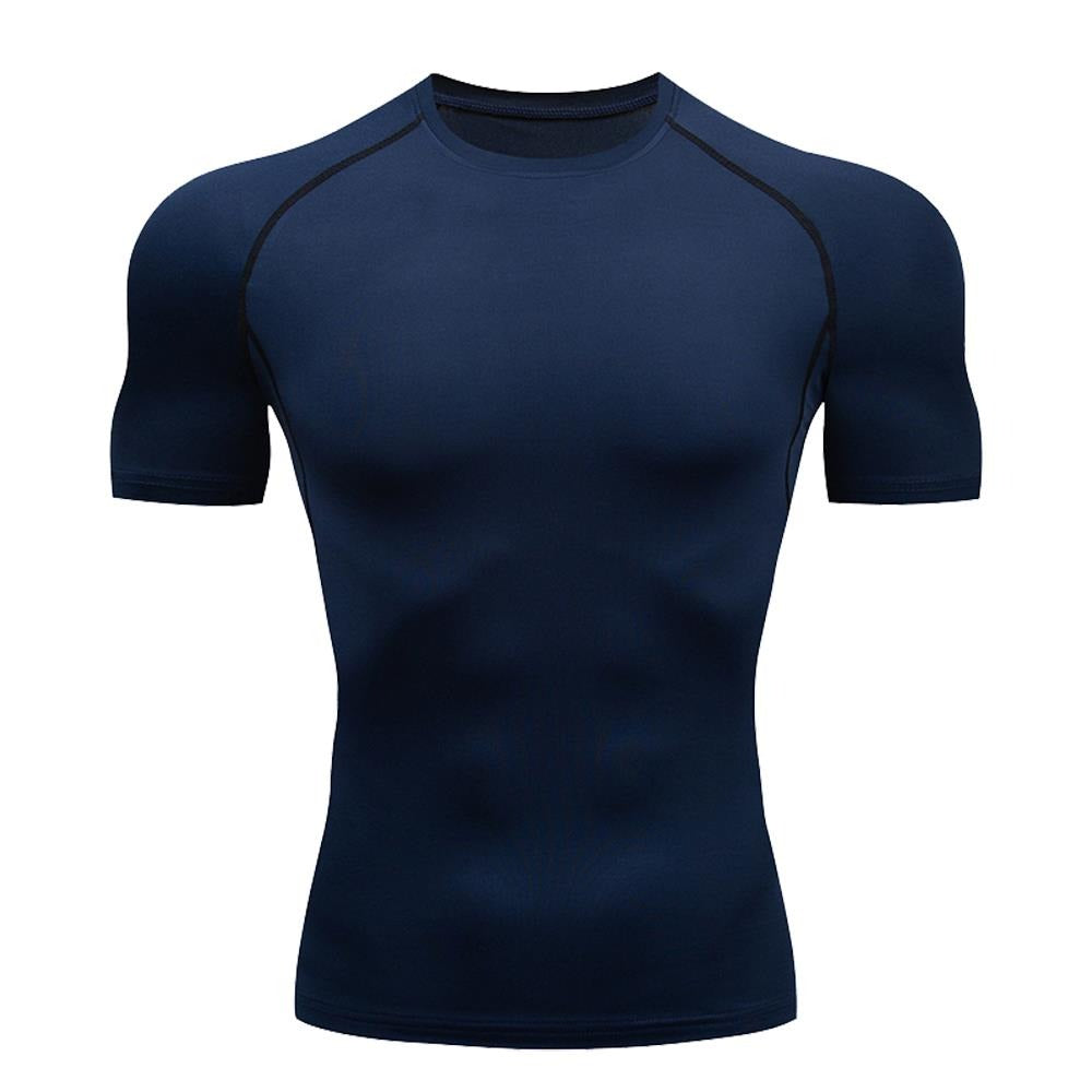 Camiseta de manga corta para hombre, camisetas de ajuste seco para gimnasio y Fitness.